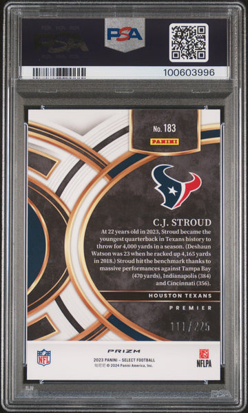 CJ Stroud - 2023 Panini Select Tri Color Prizm PSA 8 111/225