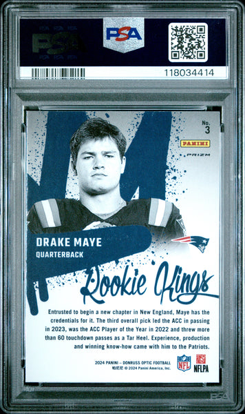 Drake Maye - 2024 Panini Donruss Optic Rookie Kings PSA 10