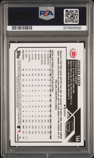 Spencer Steer - 2023 Topps Chrome X Fractor PSA 10