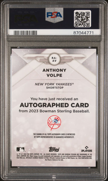 Anthony Volpe - 2023 Bowman Sterling Rookie Autographs Red Ref PSA 10