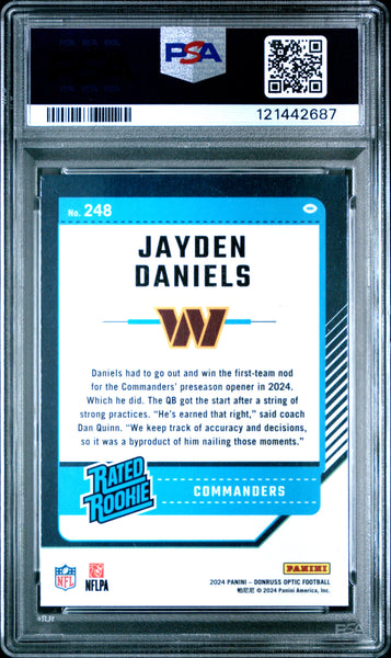 Jayden Daniels - 2024 Panini Donruss Optic PSA 10