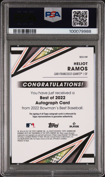 Heliot Ramos - 2022 Bowman's Best Best Of 2022 Autographs PSA 10