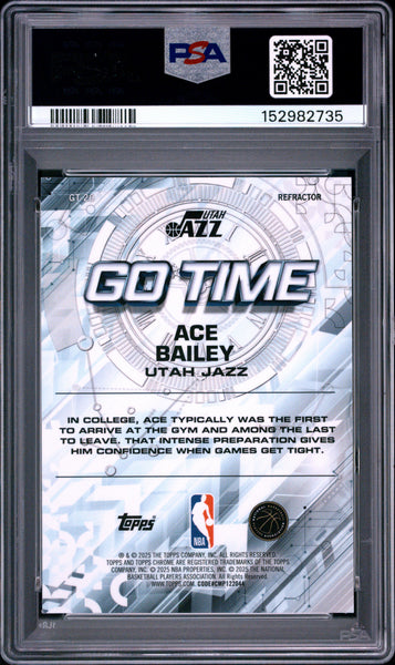Ace Bailey - 2025 Topps Chrome Go Time Refractor PSA 9