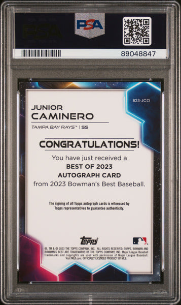 Junior Caminero - 2023 Bowman's Best Best Of 2023 Autographs PSA 10