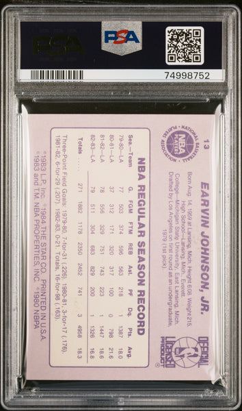 Magic Johnson - 1983-84 Star PSA 8