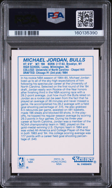 Michael Jordan - 1990 Kenner Starting Line-Up Lineup Yellow PSA 9