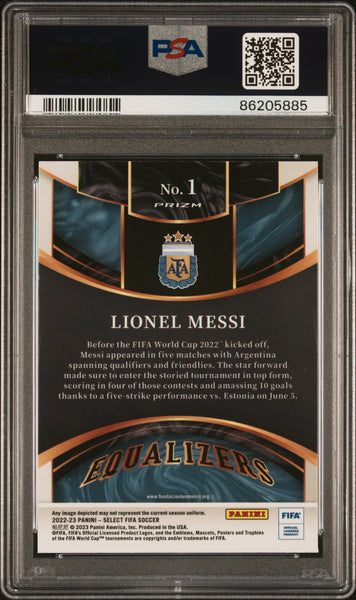 Lionel Messi - 2022 Panini Select FIFA Equalizers PSA 9