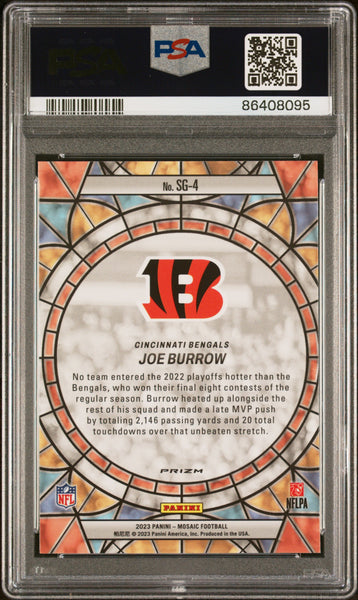 Joe Burrow - 2023 Panini Mosaic Stained Glass PSA 10