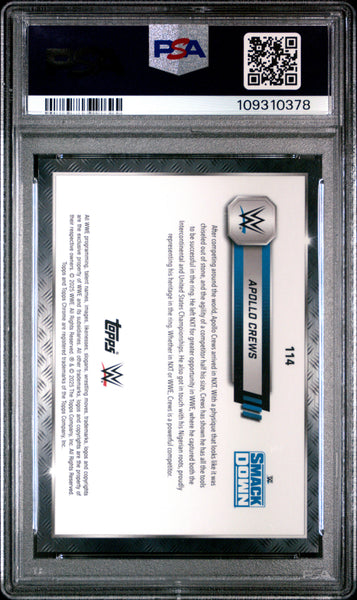 Apollo Crews - 2025 Topps Chrome WWE Steel Cage Refractor PSA 10 9/37 09/37