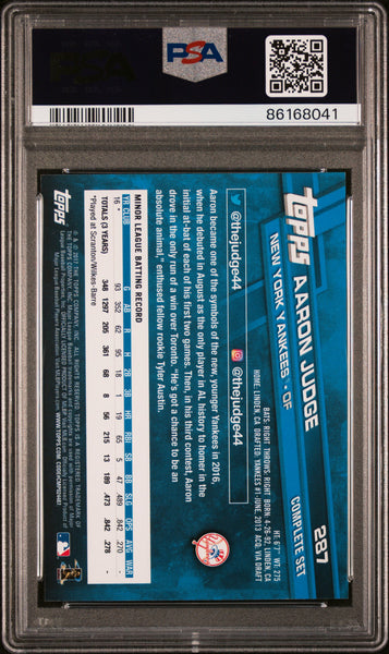Aaron Judge - 2017 Topps Complete Set Exclusives Running PSA 9