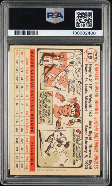Chuck Diering - 1956 Topps White Back PSA 4