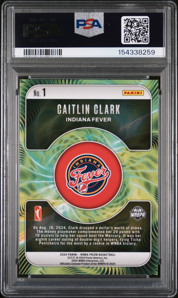 Caitlin Clark - 2024 Panini Prizm WNBA Fractal PSA 10