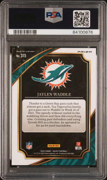 Jaylen Waddle - 2022 Panini Select Cosmic Prizm PSA 9