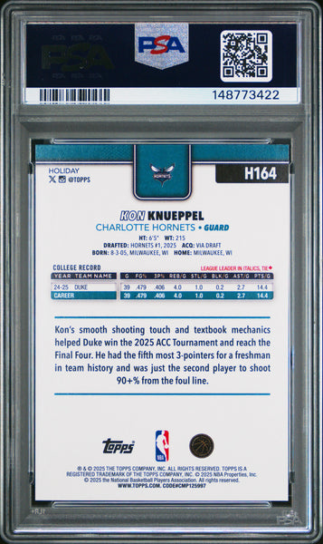 Kon Knueppel - 2025 Topps Holiday PSA 9