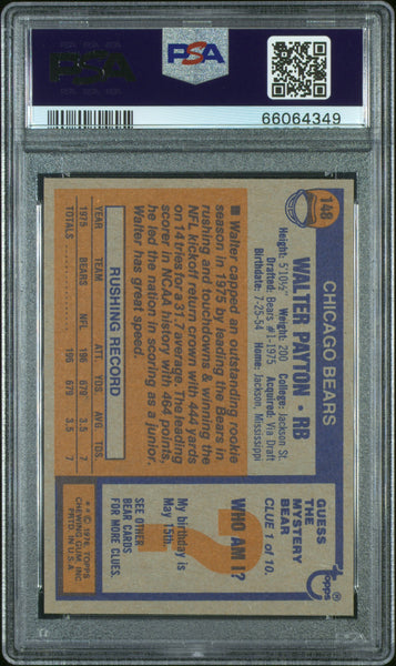 Walter Payton - 1976 Topps Football #148 PSA 6