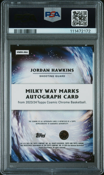 Jordan Hawkins - 2023 Cosmic Chrome Milky Way Marks Autographs Super PSA 10 1/1