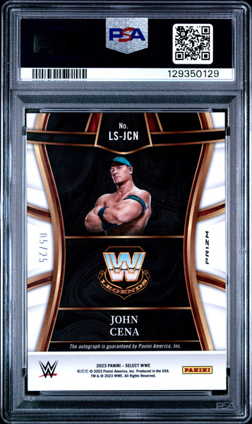 John Cena 2023 Panini Select WWE Legendary Signatures Tie Dye Prizm PSA 10 05/25