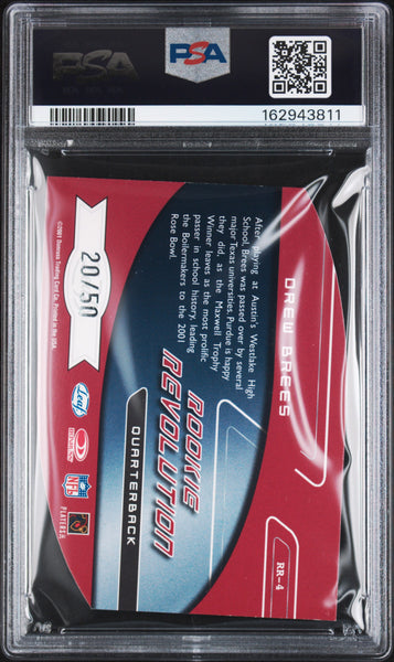 Drew Brees - 2001 Quantum Leaf Rookie Revolution Auto 20/50 PSA 8 Rare