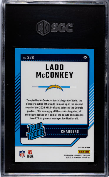 Ladd Mcconkey - 2024 Donruss Optic Preview Pink Prizm SGC 10