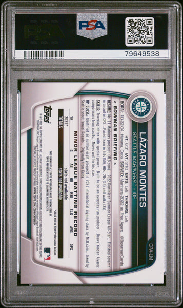 Lazaro Montes - 2023 Bowman Chrome Prospect Autographs PSA 10