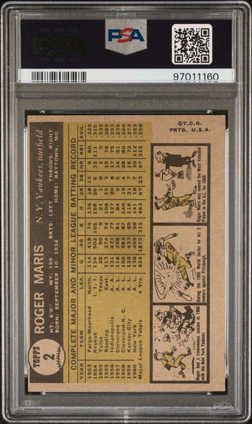 Roger Maris - 1961 Topps PSA 6