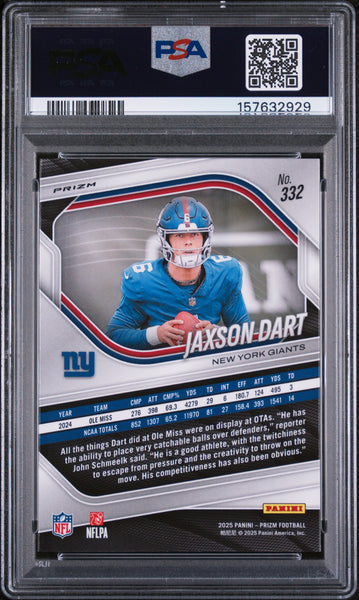 Jaxson Dart - 2025 Panini Prizm Pink PSA 10 Rookie