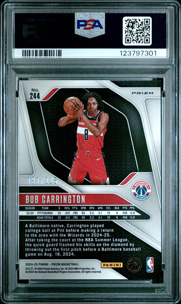Bub Carrington - 2024 Panini Prizm Basketball PSA 9