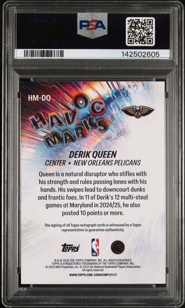 Derik Queen - 2025 Topps Havoc Marks PSA 9