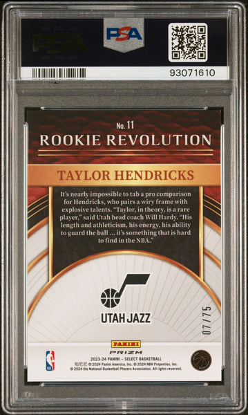 Taylor Hendricks - 2023 Panini Select Rookie Revolution RK Purple Cracked Ice PSA 10 /75