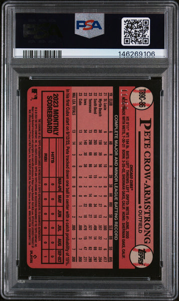 Pete Crow-Armstrong - 2024 Topps Silver 1989 Chrome Auto Gold /50 PSA 9 Rookie
