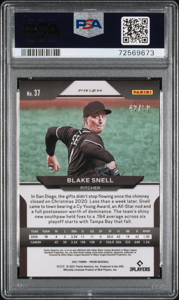 Blake Snell - 2021 Panini Prizm Snakeskin PSA 8