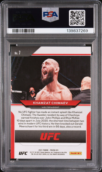 Khamzat Chimaev - 2021 Panini Prizm UFC PSA 10
