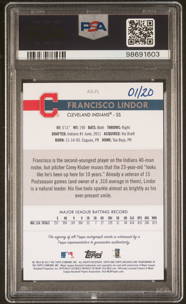 Francisco Lindor - 2017 Topps Archives Snapshots Autograph PSA 10 1/20