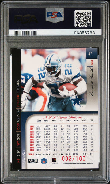 Emmitt Smith - 2000 Playoff Prestige Spectrum Red PSA 8 /100