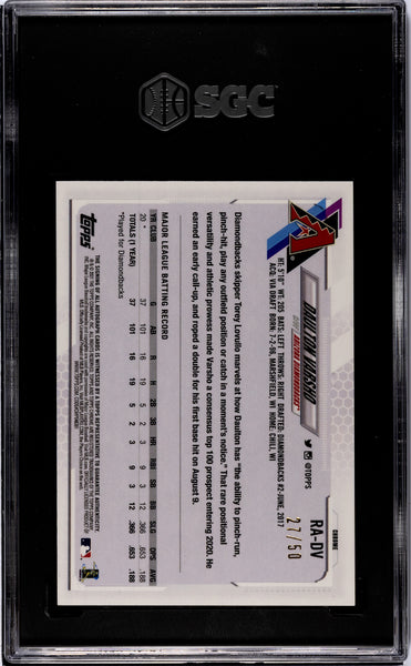 Daulton Varsho - 2021 Topps Chrome Rookie Autograph Gold Wave Refractor SGC 10