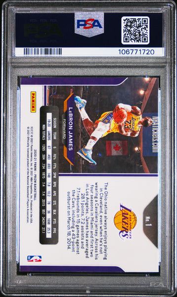 LeBron James - 2020-21 Panini Prizm Basketball Kobe Dunk #1 PSA 9