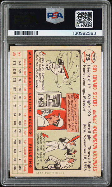 Roy Sievers - 1956 Topps White Back PSA 5