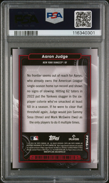 Aaron Judge - 2024 Topps Chrome Cosmic Planetary Pursuit Mars PSA 10