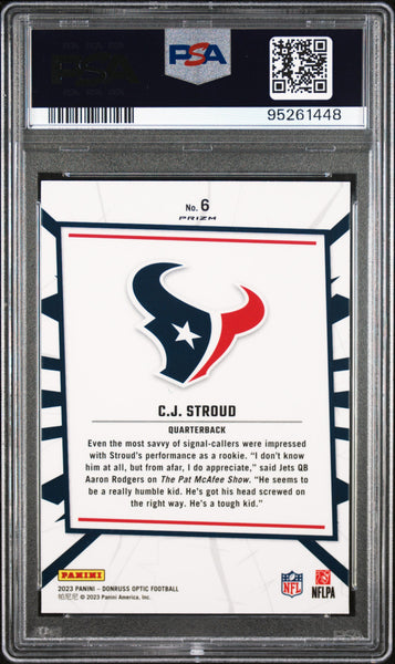 CJ Stroud - 2023 Panini Donruss Optic My House! Rookie Silver #6 PSA 10