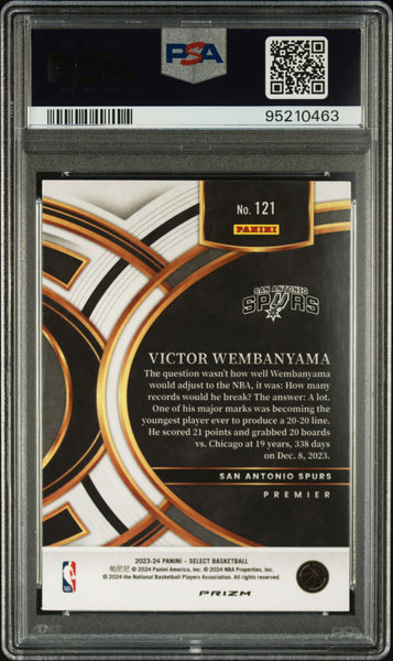 Victor Wembanyama - 2023 Panini Select Green White Purple Prizm PSA 10