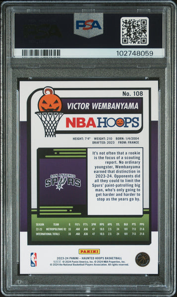 Victor Wembanyama - 2023 Panini Haunted Hoops Orange PSA 10 Rookie