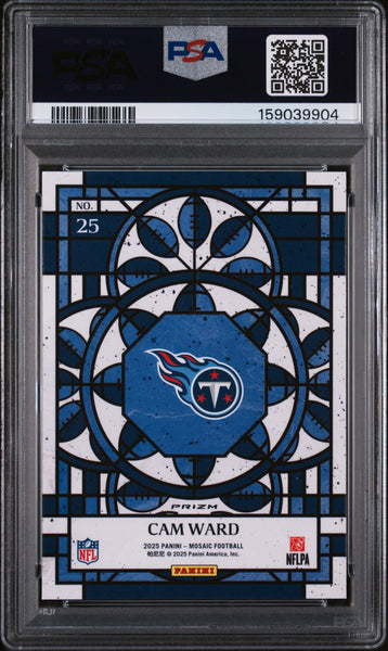 Cam Ward - 2025 Panini Mosaic Stained Glass PSA 9 Rookie
