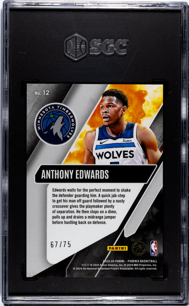 Anthony Edwards - 2023 Panini Phoenix Operation Detonation International Red SGC 9.5 /75
