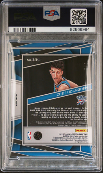 Chet Holmgren - 2022 Panini Spectra Jersey Au Purple Wave Fotl PSA 9 7/8 JSY #