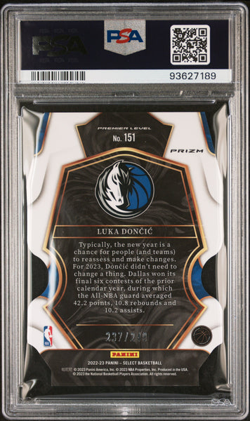 Luka Doncic - 2022 Panini Select Blue Die Cut #151 PSA 10