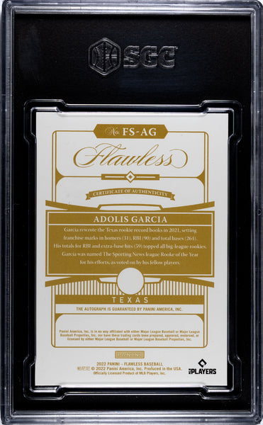 Adolis Garcia - 2022 Panini Flawless Sigs. SGC 10 /25