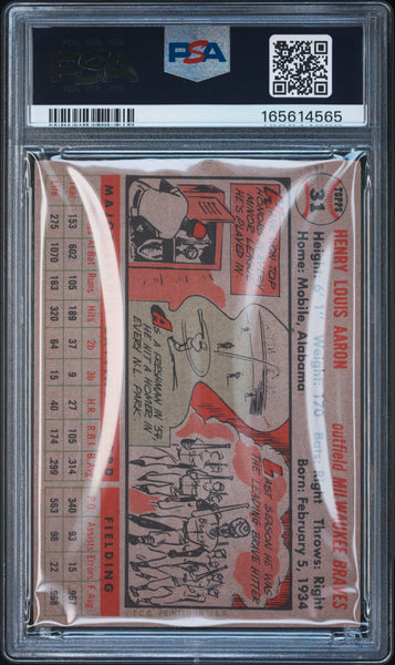Hank Aaron - 1956 Topps Gray Back #31 PSA 4