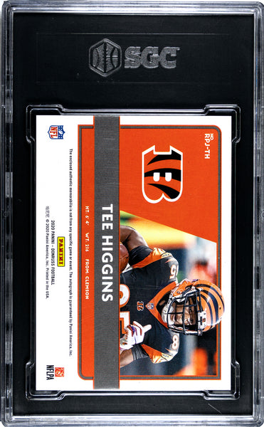 Tee Higgins - 2020 Donruss Rookie Phenoms Jersey Autograph Prime SGC 9