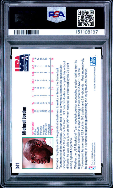 Michael Jordan - 1992 Hoops USA #341 PSA 9 MINT