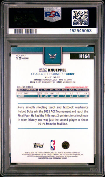 Kon Knueppel - 2025 Topps Holiday PSA 9
